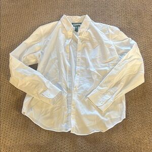 Women’s Non-iron Talph Lauren White Button-Down Shirt